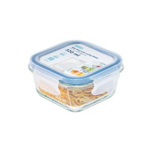 Inochi Nikko Square Glass Food Container with Airtight Lid | BPA-Free Heat-Resistant Storage Box