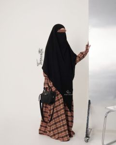 Abaya Daneen Square by Khizaanah Sunnah Dress Only Gamis Bahan Cey Yarndyed
