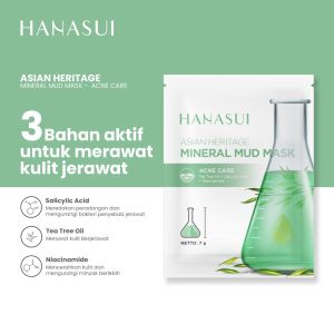 Hanasui Mineral Mud Mask Series / Japanese Flower / Asian Heritage / Korean Herbal / Brightening / Acne Care / Pore Minimizing / Melembutkan / Melembabkan / Mengecilkan Pori-Pori / Ken Herbal