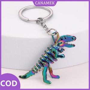 CANAMEK✨ 1PC hợp kim đầy màu sắc Bộ Xương Khủng Long móc chìa khóa kỳ nghỉ Quà Tặng Mặt dây chuyền móc chìa khóa xe Túi phụ kiện quyến rũ