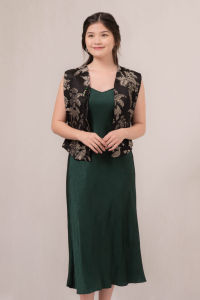 RIMINI - Set Dress Cewek Outer Satin Embos Cheongsam XS-XL - Xionglue Dress 85867-85868