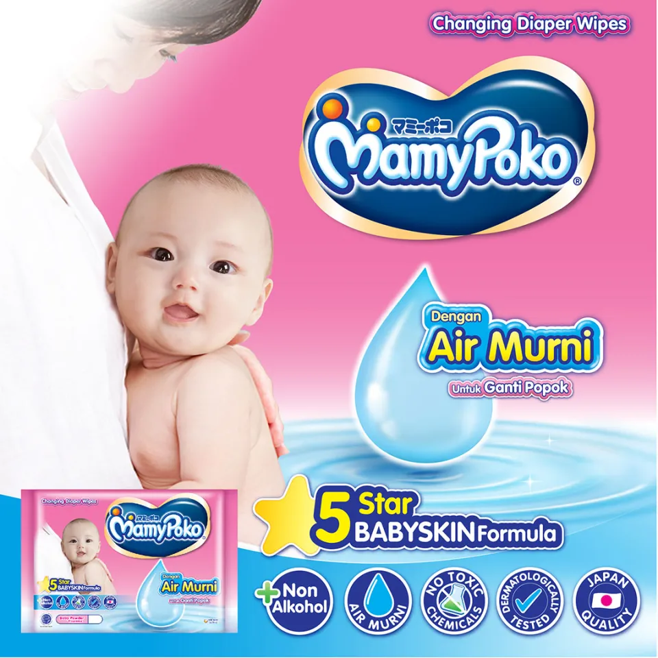 MamyPoko Wipes Tisu Basah Reguler Air Murni 50 Non Perfume