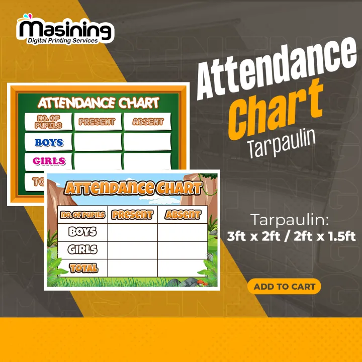 Attendance Chart Tarpaulin Lazada Ph