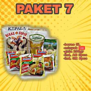paket 7/ isi beras 5 liter=38 kg/paket sembako/ beras minyak gula indomie/ hampers lebaran