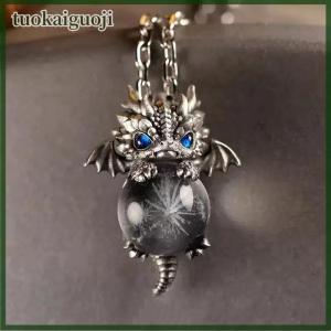 tuokaiguoji Chinese Style Cute Dragon Necklace For Men Women Vintage Exquisite Animal Pendant Necklace Jewelry Accessories Good Lucky Gifts