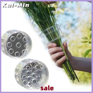 Kui-Min ที่ใส่ก้านดอก ikebana แบบเกลียวสำหรับแจกันอุปกรณ์เสริมการออกแบบช่องกลมสำหรับช่อดอกไม้แบบยึดติดสะดวกในบ้าน