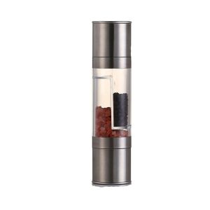 CHENJIE Adjustable Manual Pepper Grinder Double-head Refillable Pepper Mills Portable 2 in 1 Sea Salt Spice Mill Household