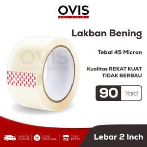 Lakban Isolasi 2 Inch x 90 Yard Coklat Dan Putih Bening Transparan