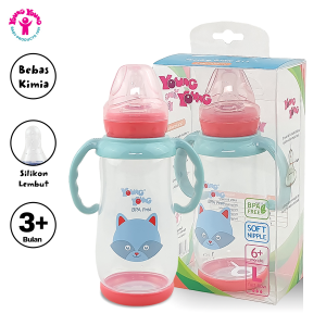 YOUNG YOUNG Botol Susu Bayi Animal 275 ML Feeding Bottle Fast Flow BPA Free 815