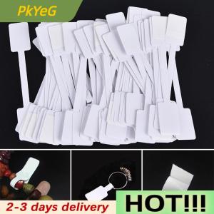 PkYeG 100pcs White Price Label Tags with Hanging String Jewelry Stationery Shoes Cloth