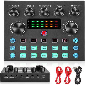 KAcool Bm-800 Condenser Microphone V8 Soundcard Multifunctional Live Sound Card Audio Mix Microphone