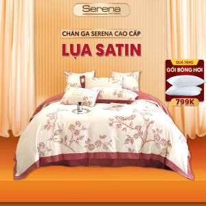 Ga giường đẹp mát lạnh 5 món lụa markcross SERENA chính hãng chuẩn khách sạn 5 sao  bộ chăn ga ra drap gối mền nệm đệm cao cấp 5 món lụa markcross trải phủ bọc giường mát lạnh sang trọng full - hệ thống nệm