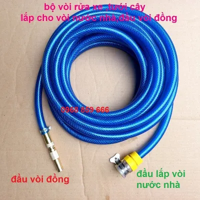 Vòi Tưới Cây Vòi Xịt Rửa Xe Đa Năng Tăng Áp Lực Nước Cực Mạnh 3m đến 30m lắp vòi nước thông thường (đầu vòi đồng)