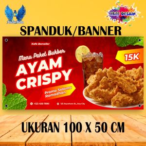 Spanduk Banner MENU AYAM CRRISPY UKURAN 100X50 BISA REQUEST