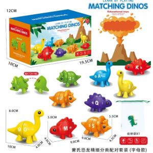 SG Baby Matching Dinosaur Toys Alphabet & Number Toy Montessori Matching Game Dinos Blocks Colorful Kids Gifts