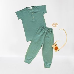 JENAKA KIDS Bahi Botton Play Set Setelan Anak Kancing Mineral Green