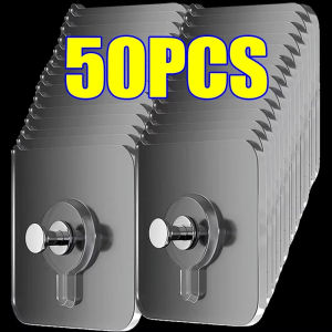 100PCS Non Drilling Wall Sticker Hook Clock Hangers Wall Nail Stickers Adhesive Picture Hanger Self-adhesive Poster Photo Clock Hook