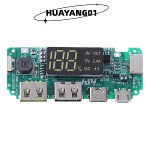 HUAYANG01 [HOT FASHION] LED Dual USB Micro Type-C Mobile Power CHARGING BOARD ป้องกันวงจร USB