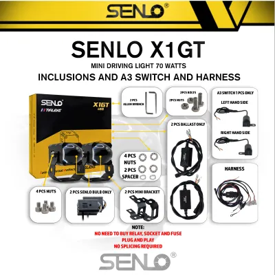 Original Senlo X1GT Premium Mini Driving Light 70W Lighting Power ( 1 year Warranty )