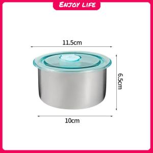 304 Stainless Steel Food Preservation Box Leak-proof Sealing Box with Lid Refrigerator Food Fresh Box Heat-resistant Bento Lunch Box for Kitchen Food Storing