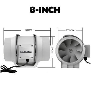 4/6/8 Inch Ladderman Duct Exhaust Fan Diagonal Flow Pressurized Fan Kitchen Toilet Kipas Ekzos Ducting Ventilation 抽風機