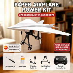 RISEDOT DIY Assembly Paper Airplane Kit Foldable Lightweight Remote Control Plane Funny Electric Powered Electric Aircraft Model Children