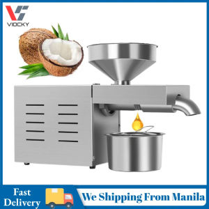 Viocky Small stainless steel commercial intelligent cold and hot press automatic coconut oil press