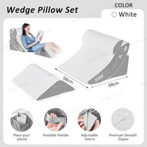 4PCS Orthopedic Bed Wedge Pillow Set for Sleeping Foam Pillow for Body Back and Leg Pain Relief