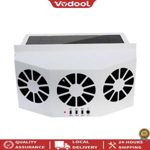 [Upgraded] Portable Deodorization Ventilator 3 Heads Electric Car Cooler Solar Charging Suction Interior Cooler 2.4V Multi-angle Adjustable for Vehicle Truck SUV [Vodool Official Tool]