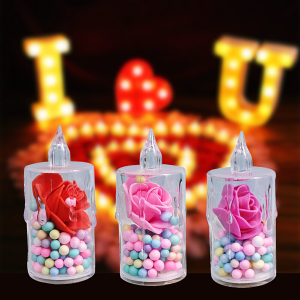 เทียนไฟฟ้า LED โคมไฟเทียน กุหลาบ เทียนปลอม ตกแต่งบ้าน สร้างบรรยากาศ โรแมนติก วาเลนไทน์