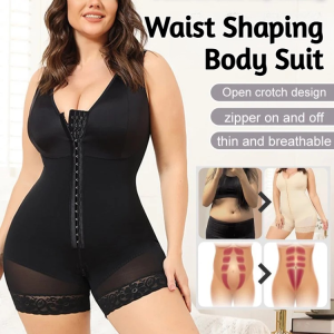 【Open Crotch】Postpartum Recovery Shapewear Flatten Abdomen Fajas Zipper Bodysuit Open Crotch Corset