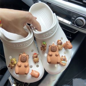 GOOTRADES Plush Capybara Shoe Decorations Resin Metal Shoe Charms Funny Cartoon Animal Shoe Accessories Girls