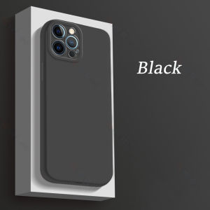 Ốp silicon cho iPhone lỏng mềm 15 14 13 12 11 Pro Max XS XR x 8 7 plus + Vỏ máy ảnh bảo vệ vỏ cạnh thẳng Ốp chống sốc đơn giản siêu mỏng
