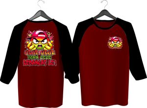 KAOS RAGLAN PRIA SABLON UBUR-UBUR IKAN LELE SEMANGAT LE \ KAOS RAGLAN PRIA LENGAN 3\4 ATASAN PRIA / KAOS MURAH / KAOS DISTRO / KAOS SIMPLE / T-SHIRT PRIA