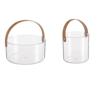 VGLPOP Clear Ice Bucket Portable Plastic Fruit Storage Basket Thickened Uncovered Drinks Cooling Container Party