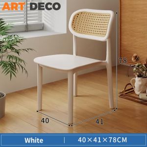 Nordic Rattan Chair Rattan Chair With PP Plastic Minimalist Dining Chair Kerusi Makan Kerusi Kerusi Belajar Stackable Chair Office Murah Outdoor Chair