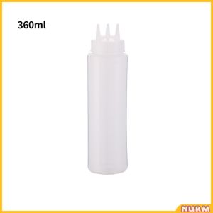 Nurm Salad sauce bottle graduated squeeze bottle plastic seasoning bottle three hole jam bottle