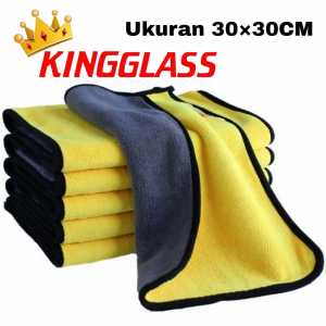Kingglas Kain Lap 30 x 30 cm Microfiber Mobil Motor/ Duawarna Kain Lap Microfiber - Kuning