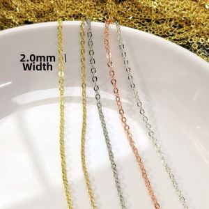 NOBLELUX 1Roll O Shape Cross Chains 2mm DIY DIY Collarbone Chain Bracelet Jewelry Making Components 10 Meters Stainless Steel Chain For Necklace