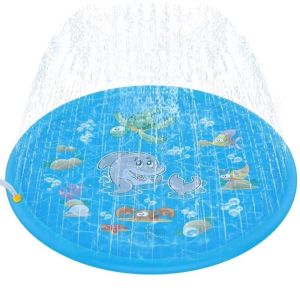 LUMIQLO PVC Bể bơi trẻ em bơm hơi 170cm Cá heo Đệm phun nước bơm hơi Đồ chơi trò chơi ngoài trời Mùa hè