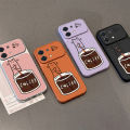 PBZZ Case for REDMI NOTE 13 4G REDMI NOTE 13 PRO 5G phone casing Softcase shockproof Cover new design aesthetic cute Coffee cat for girls purple KNKFCM3. 