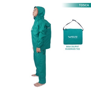 Jas Hujan Premium Lipat Waterproof Allsize Pria Wanita Setelan Mantel Celana Modis