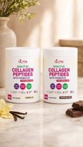 Nutri Botanics Collagen Peptides Powder with Probiotics - Vanilla Flavour (353g) - Anti-Aging Skin Glow & Gut Health Support Supplement