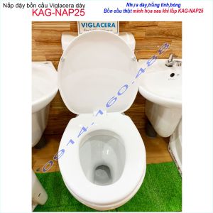 Nắp đậy bồn cầu Viglacera KAG-NAP25 nắp bàn cầu cao cấp dày nhựa trắng bóng cao cấp tuyệt đẹp