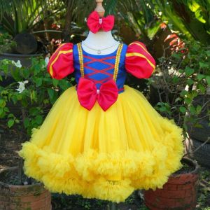 HABLON Snow White Baby Gown Dress Outfit For Girls 1-2 and 5-7 year Old Soft Tulle Trending Raffle Princess Fairy Birthdays