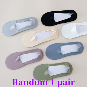 4 Pair/Set High Quality Foot Socks For Woman Ankle Socks Elite Socks Silicone Non-Slip Sweet Thin Socks Ice Silk Boat Socks