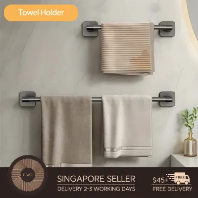 【Next Day Delivery】Self Adhesive Bath Towel Holder Hand Towel Ring Hanging Towel Hanger Bathroom Accessories