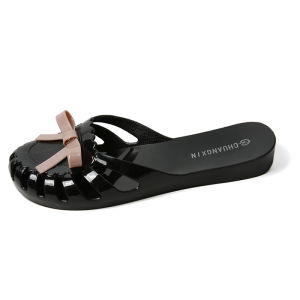 Free Shipping New Spring And Summer WomenS Shoes Flat-Heeled Sandals Plastic Jelly Shoes WomenS Beach Slippers Trendy Closed-Toe Shoes