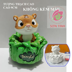Tô Tượng Thạch Cao C15 Con cừu Ống Bút sen đá trang trí hoa giấy dễ thươngTượng trắng