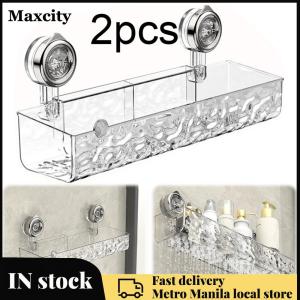 2Pcs Suction Cup Bathroom Storage Shelf No Drill Shower Organizer Rack Multifunctional Shampoo Holder Bathroom Accessories